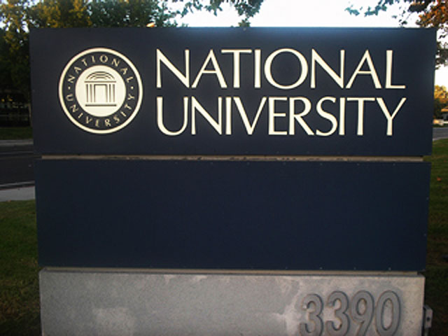 National University Monument Sign